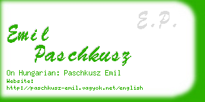 emil paschkusz business card